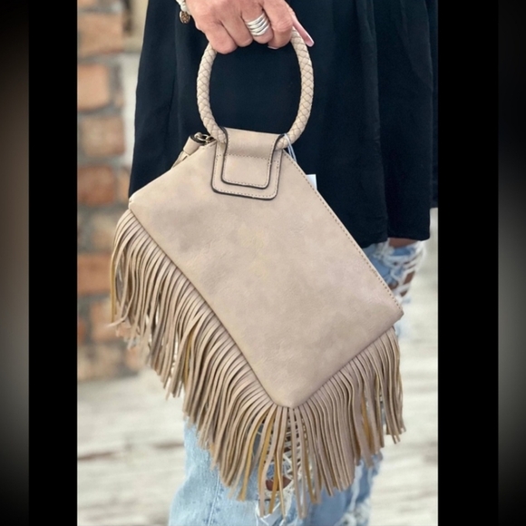 NWT Calin Collection wristlet vegan leather fringe clutch - Picture 2 of 5
